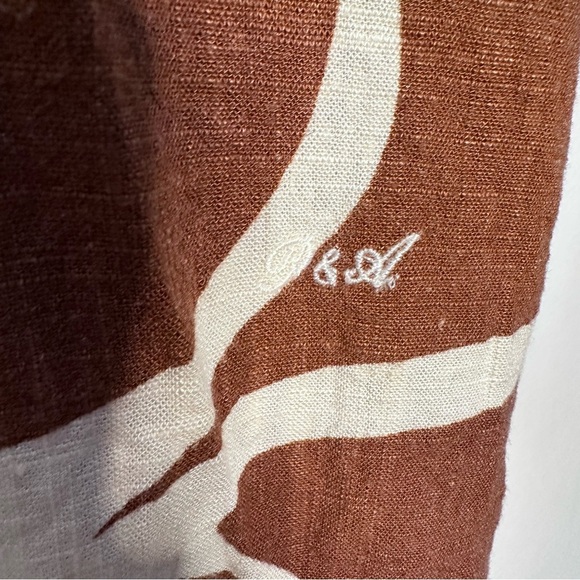 Porter & Ash Men’s Linen Geometric Casual Short Sleeve Button-Down Shirt - Picture 3 of 6